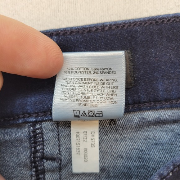 Express Jeans Womens 6 Blue 70s Flare Mid Rise Dark Wash Stretch Denim - Picture 7 of 12